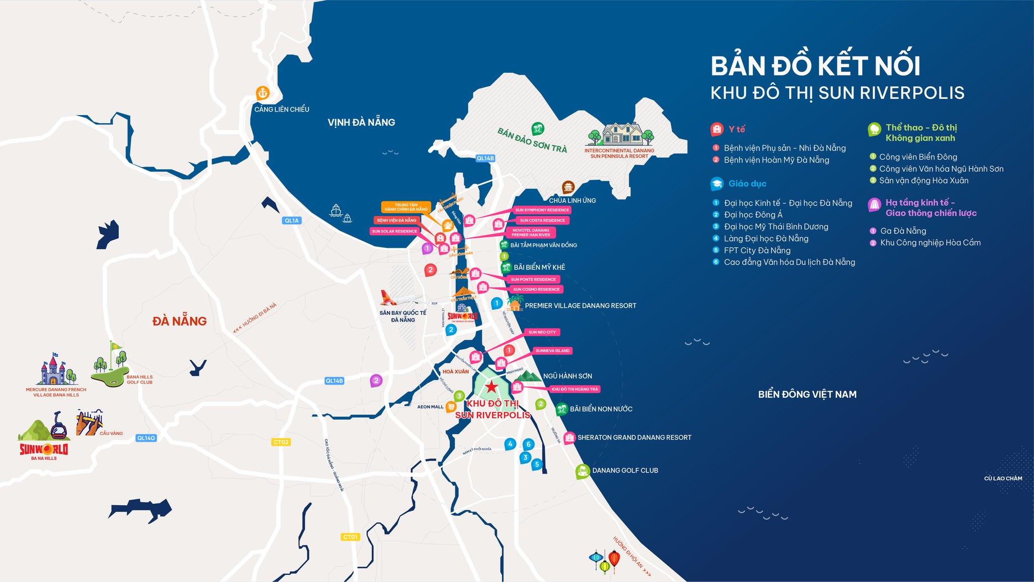 Bản đồ vị trí Sun Riverpolis Đà Nẵng